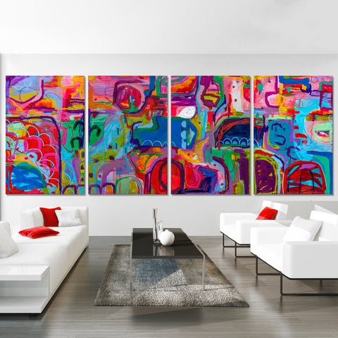 "Destination Happiness" Original Modern Abstract Painting