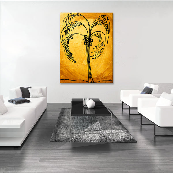 Abstract Painting - Gold - Palm Tree