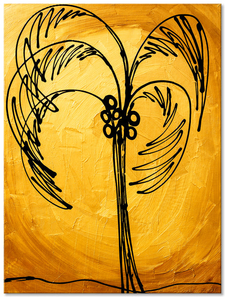 Abstract Painting - Gold - Palm Tree