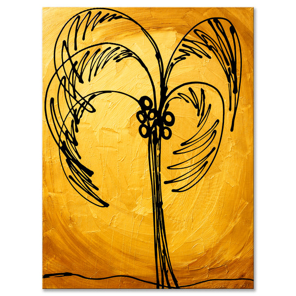 Abstract Painting - Gold - Palm Tree