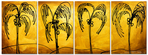 Abstract Painting  "Palm Trees - Gold"