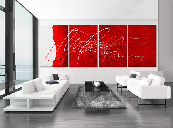 Abstract Painting "Passion Red"