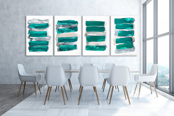 Abstract Painting "Sea Glass - Teal Green"