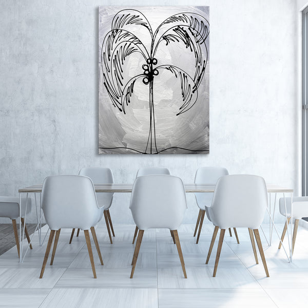 Abstract Painting "Silver - Palm Tree"