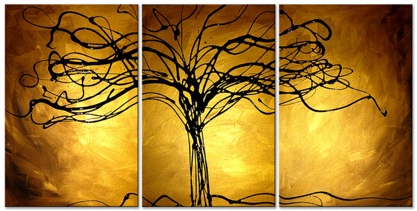 Abstract Painting "Tree of Life - Gold"