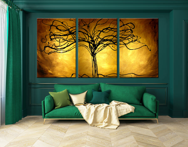 Abstract Painting "Tree of Life - Gold"