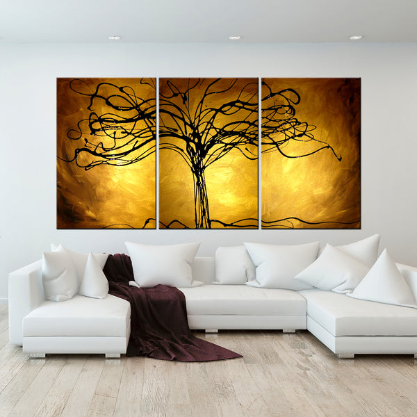 Abstract Painting "Tree of Life - Gold"