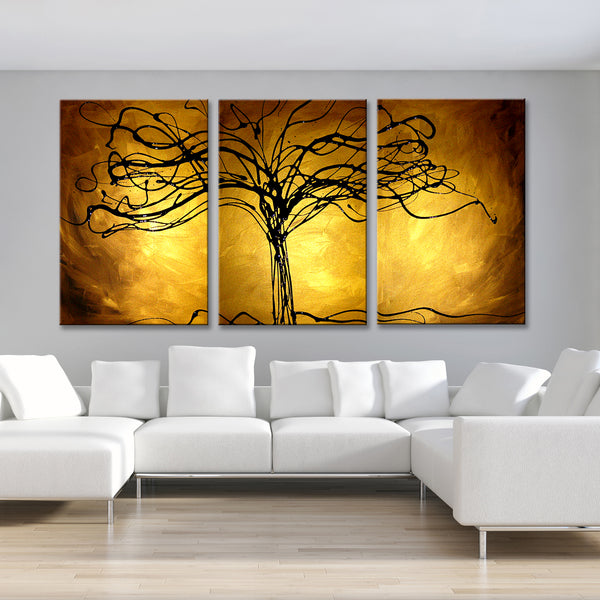 Abstract Painting "Tree of Life - Gold"