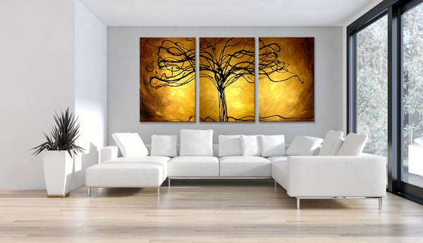 Abstract Painting "Tree of Life - Gold"