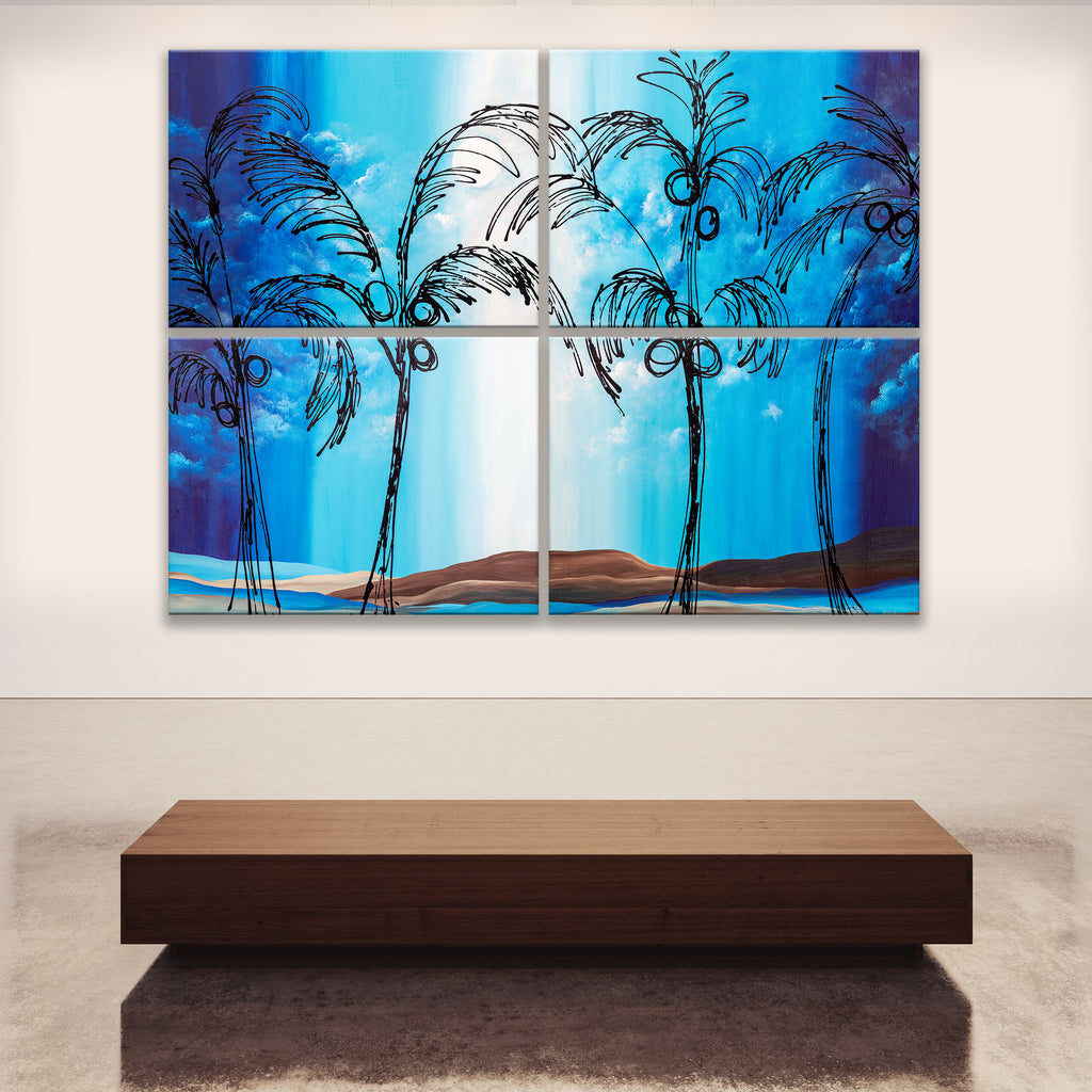 Abstract Painting "Tropical Moonlit Night" - Huge (8 feet by 6 feet!)