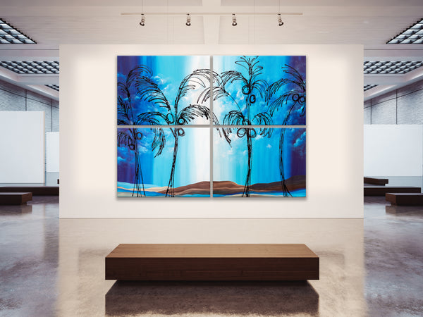 Abstract Painting "Tropical Moonlit Night" - Huge (8 feet by 6 feet!)