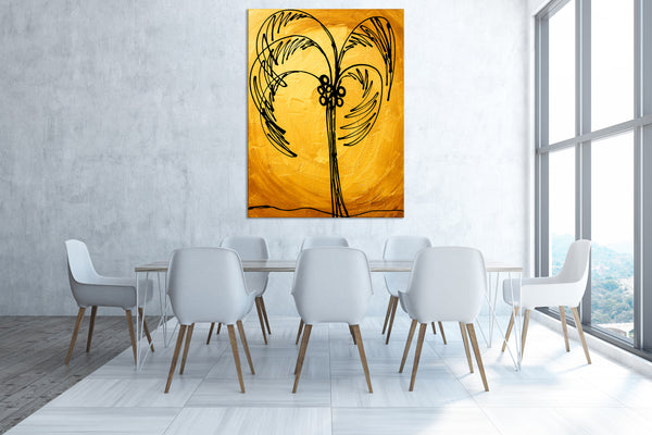 Abstract Painting - Gold - Palm Tree