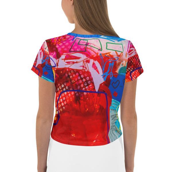 All-Over Print Crop Tee "A Vibrant Life 4"