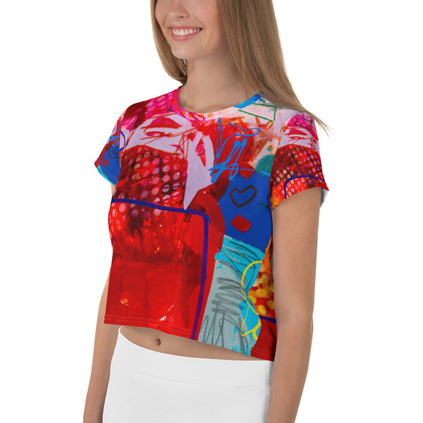 All-Over Print Crop Tee "A Vibrant Life 4"