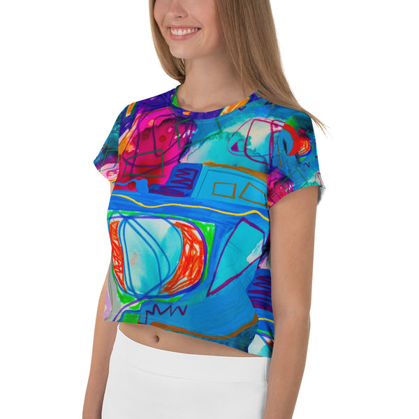 All-Over Print Crop Tee "A Vibrant Life 2"