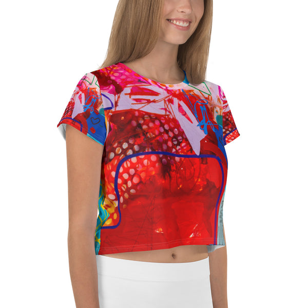 All-Over Print Crop Tee "A Vibrant Life 4"