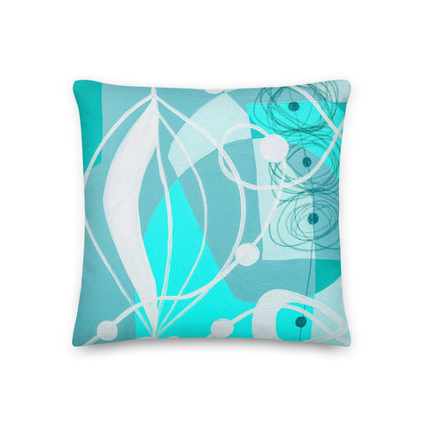 Premium Pillow - "Bright Aqua -1"