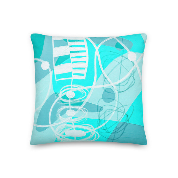 Premium Pillow - "Bright Aqua -3"