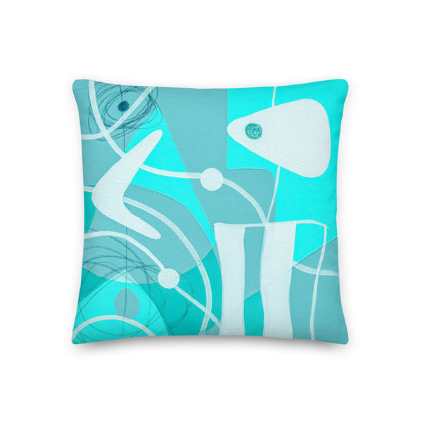 Premium Pillow - "Bright Aqua -4"