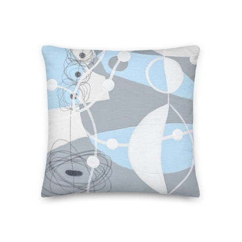 Premium Pillow - "Sky Blue & Gray - 2"