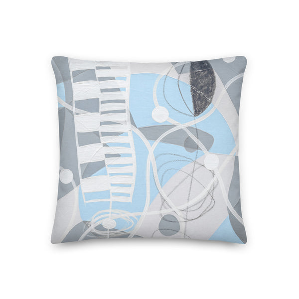 Premium Pillow - "Sky Blue & Gray - 3"