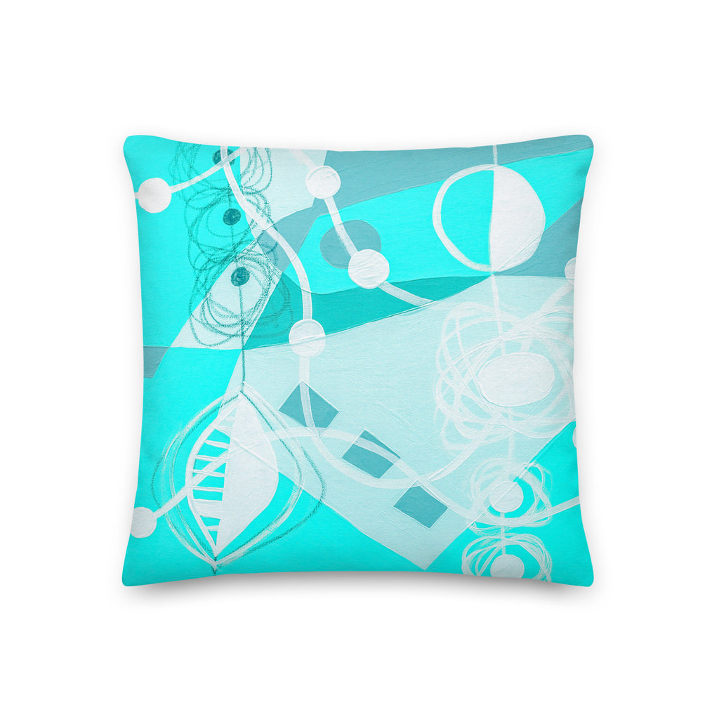 Premium Pillow - "Bright Aqua -2"