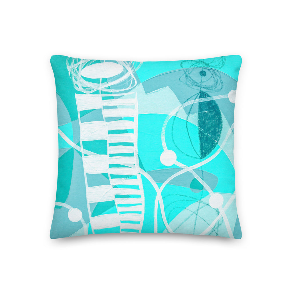 Premium Pillow - "Bright Aqua -3"