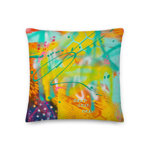 Premium Pillow - "Positive Vibes - 4"