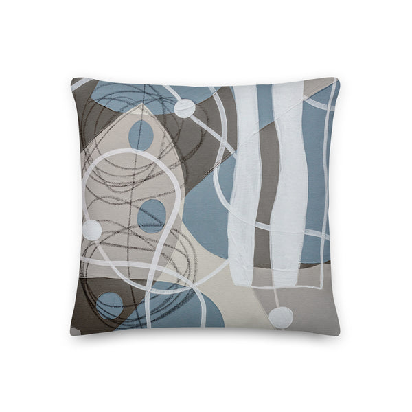 "Premium Pillow -"Linen & Gray - 4"