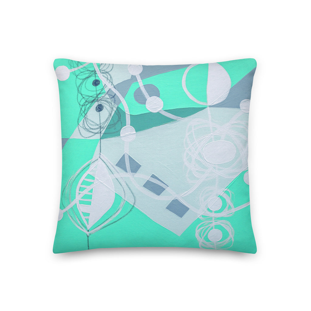 Premium Pillow - "Bright Aquamarine - 2"