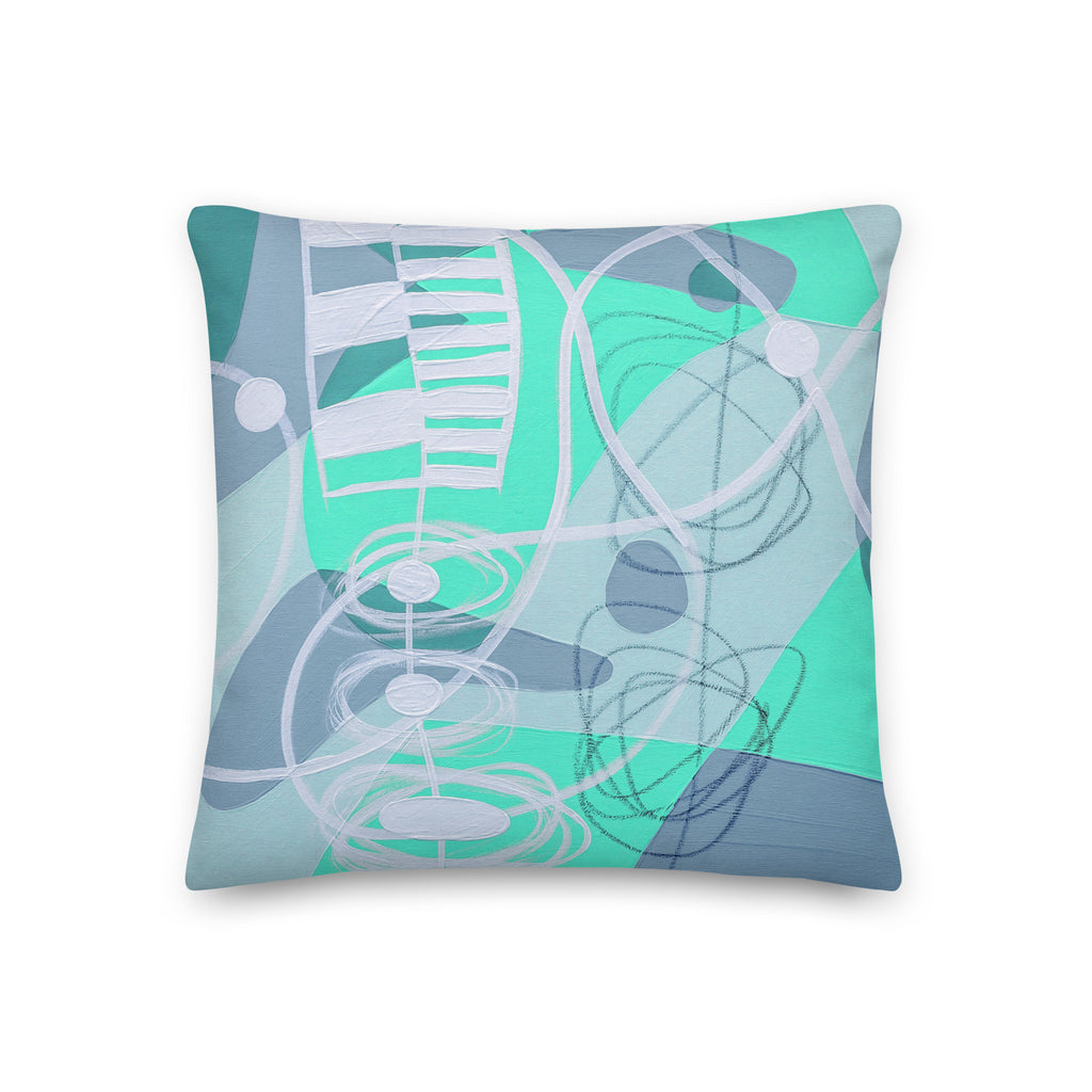 Premium Pillow - "Bright Aquamarine - 3"