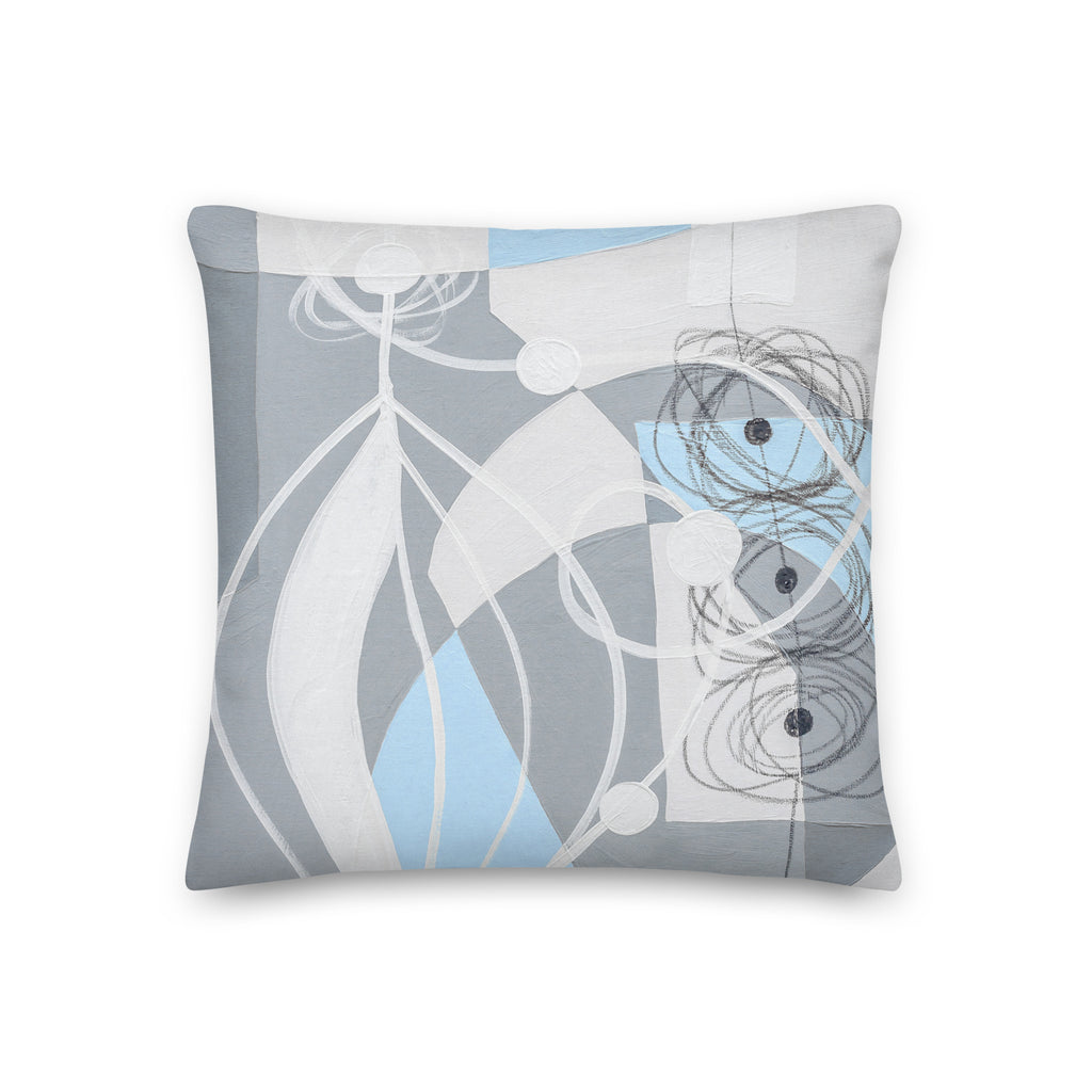 Premium Pillow - "Sky Blue & Gray - 1"