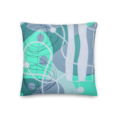 Premium Pillow - "Bright Aquamarine - 4"