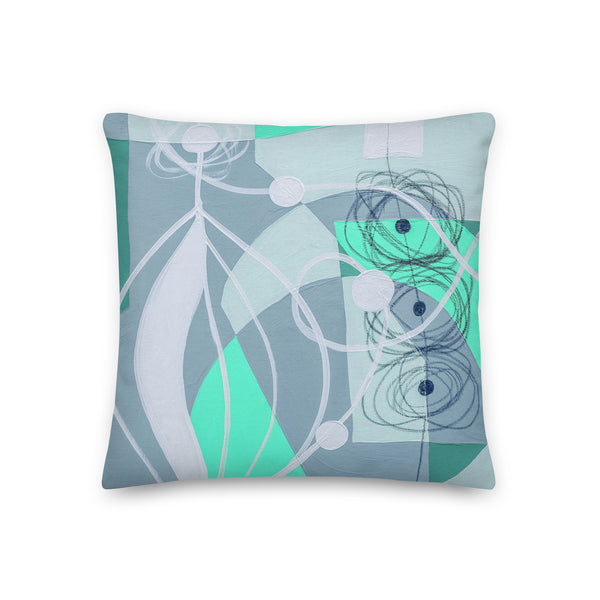 Premium Pillow - "Bright Aquamarine - 1"