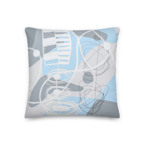 Premium Pillow - "Sky Blue & Gray - 3"