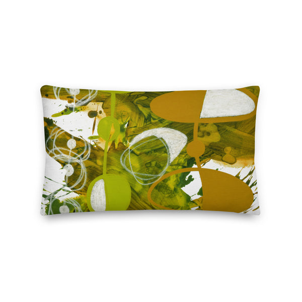 Premium Pillow - "Chartreuse & Yellow Ochre 2"