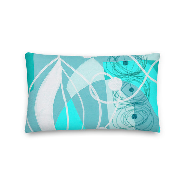 Premium Pillow - "Bright Aqua -1"