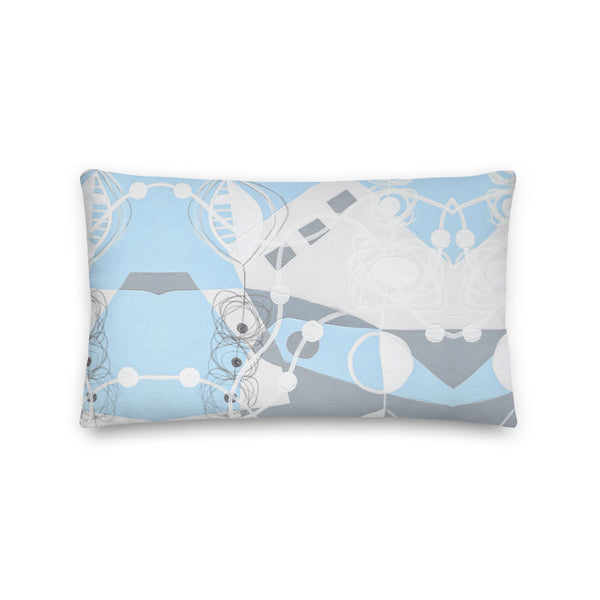 Premium Pillow - "Sky Blue & Gray - 2"