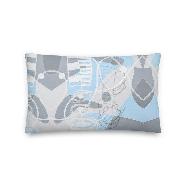 Premium Pillow - "Sky Blue & Gray - 3"