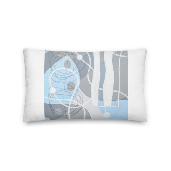 Premium Pillow - "Sky Blue & Gray - 4"