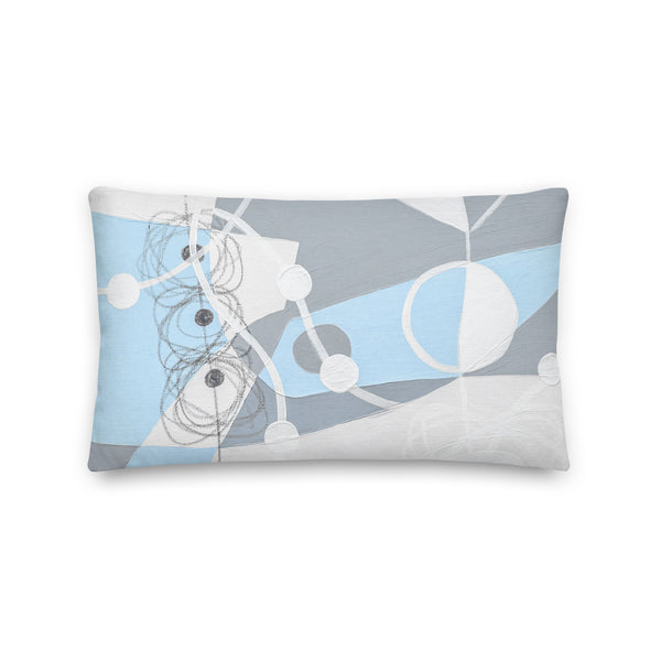 Premium Pillow - "Sky Blue & Gray - 2"