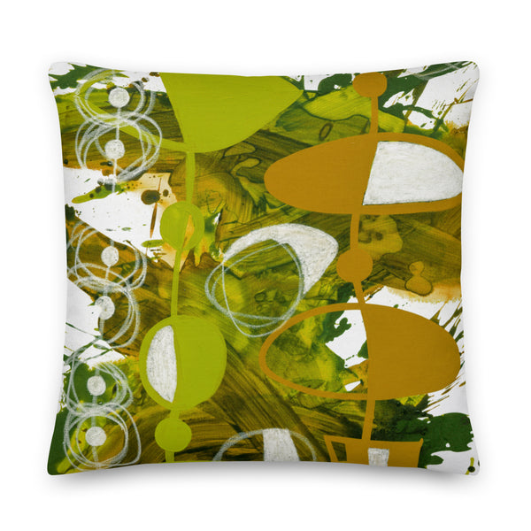 Premium Pillow - "Chartreuse & Yellow Ochre"