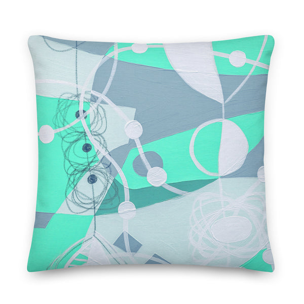 Premium Pillow - "Bright Aquamarine - 2"