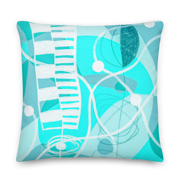 Premium Pillow - "Bright Aqua -3"