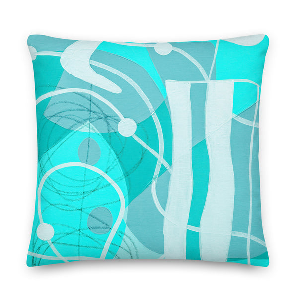 Premium Pillow - "Bright Aqua -4"