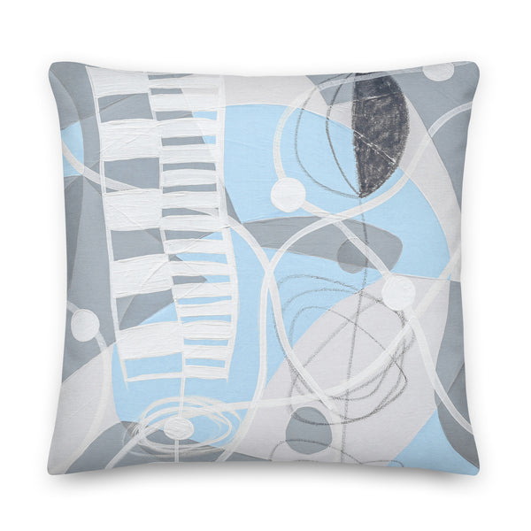 Premium Pillow - "Sky Blue & Gray - 3"