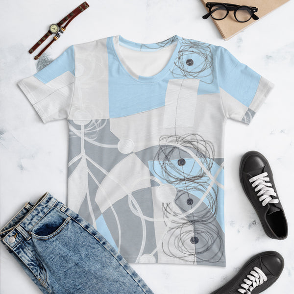 Women's T-shirt "Sky Blue & Gray -1"