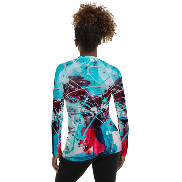 Women's Long Sleeve All-Over Print Shirt "Modern Splash - 2"