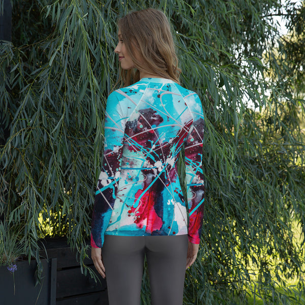 Women's Long Sleeve All-Over Print Shirt "Modern Splash - 2"