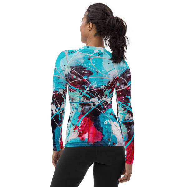 Women's Long Sleeve All-Over Print Shirt "Modern Splash - 2"